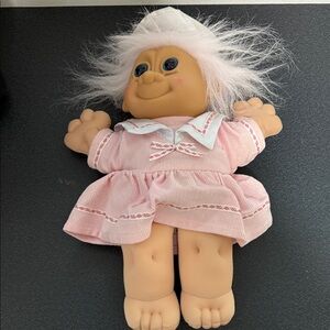 Russ Pink and White vintage troll Doll